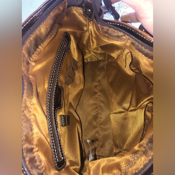 Women's Madi Claire Three-Toned Brown Crocodile Embossed Genuine Leather Bag. - Picture 10 of 16